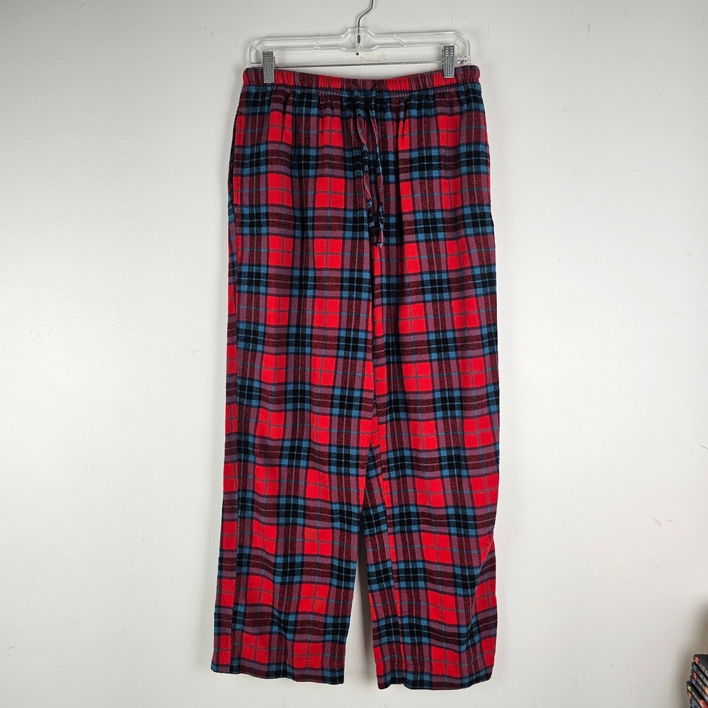LL Bean Red Blue Plaid Flannel Pajama Pants Women Small 502584 Cotton Sleepwear